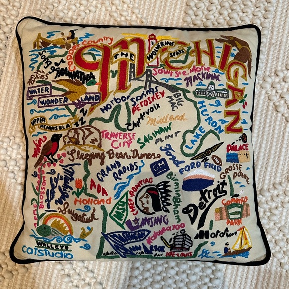 CotStudio Michigan Embroidered Accent Pillow - Multicolor